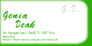 genia deak business card